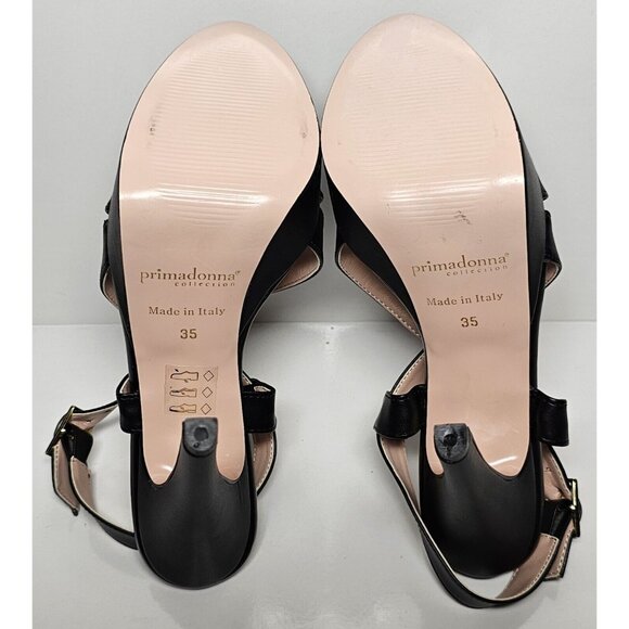 PRIMADONNA COLLECTION WOMEN EURO SIZE BLACK CRISS CROSS STRAPS NEW BOX 00313 - Picture 10 of 12